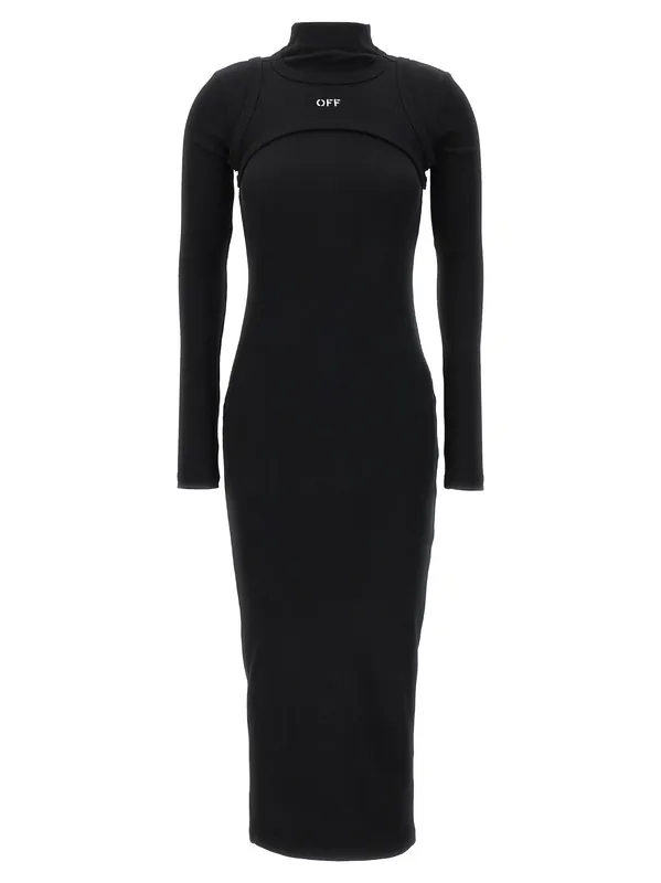 Off Stamp Dresses Black - Off-White