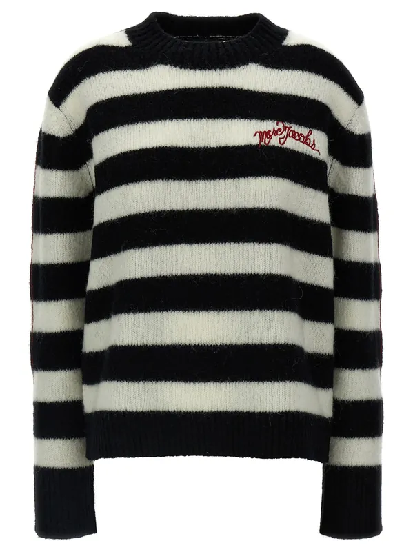 Striped Sweater Sweaters And Cardigans White/Black - Marc Jacobs