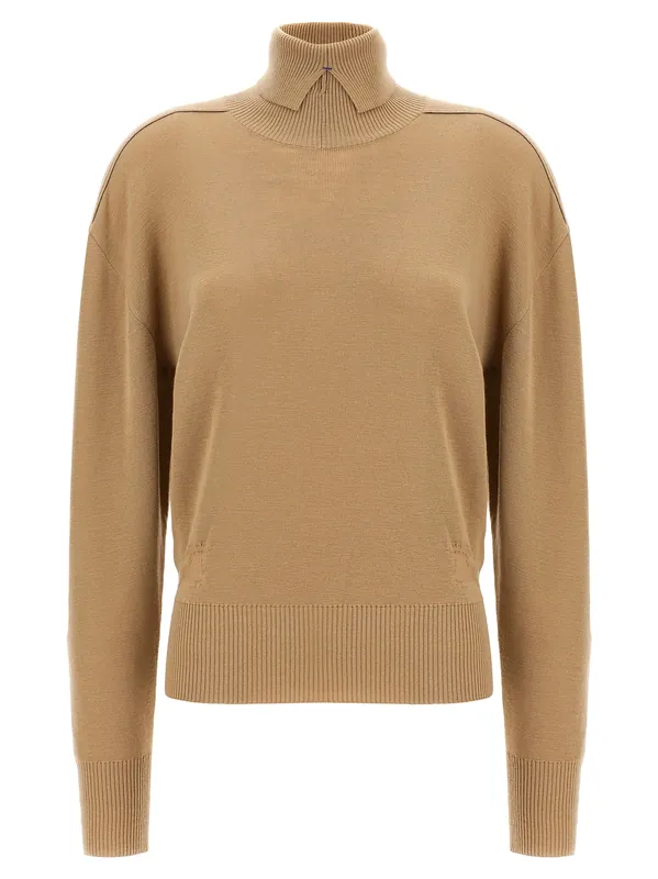 Turtle-Neck Sweater Sweaters And Cardigans Beige