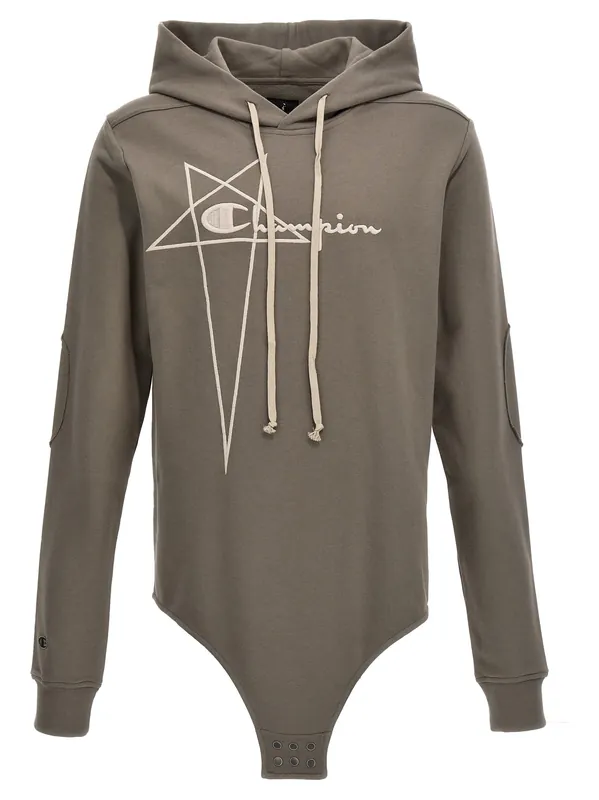 Champion X Rick Owens Hooded Bodysuit Intimo Gray