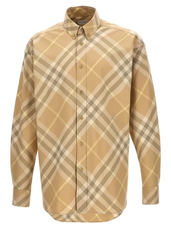Check Shirt Shirt And Blouse Beige - Burberry