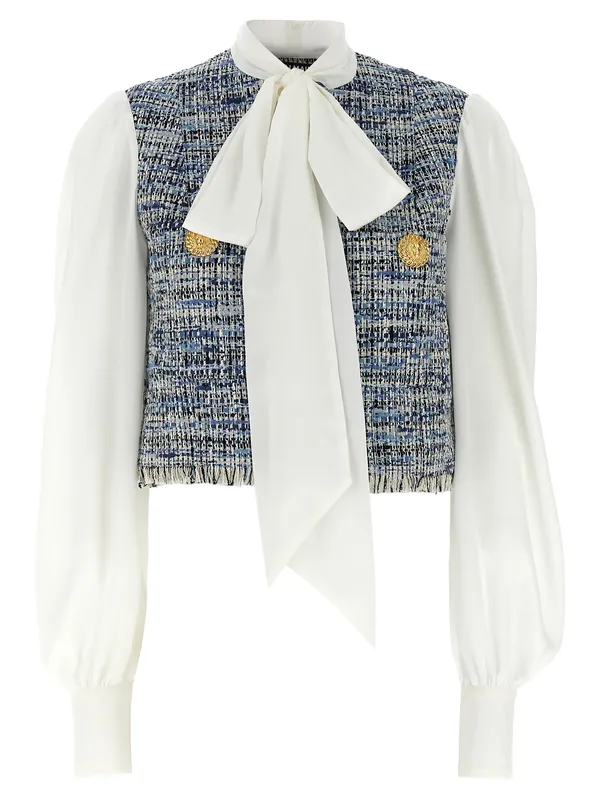 Tweed Shirt Shirt And Blouse Multicolor - Balmain