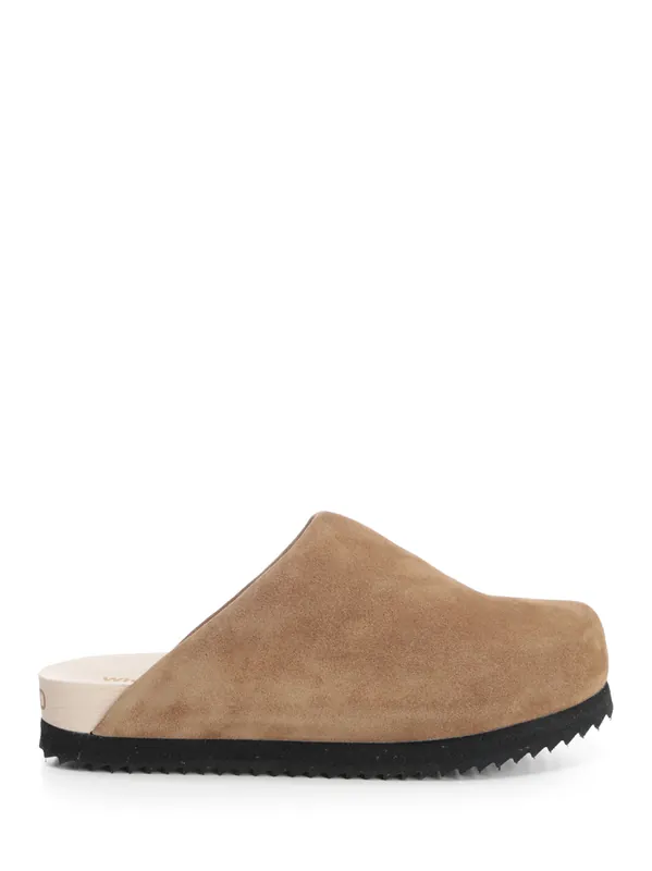 Suede Clogs Sandals Brown - Wud
