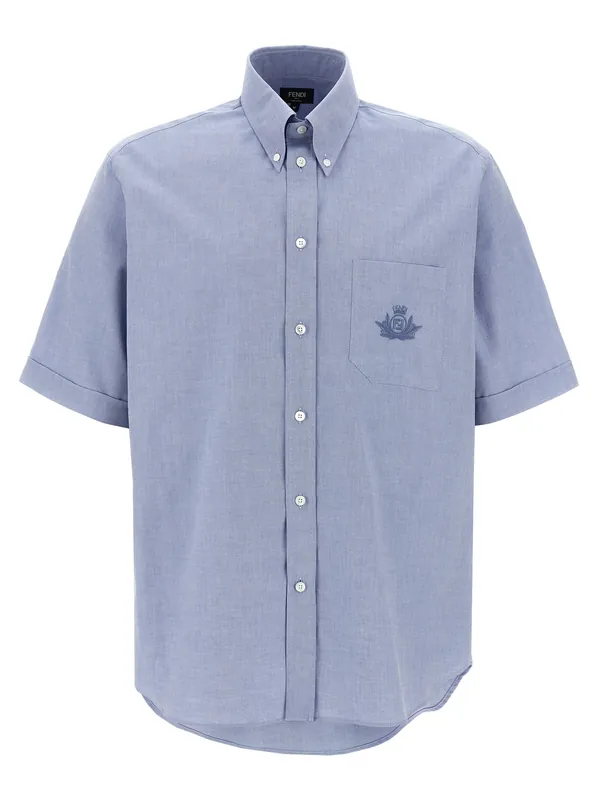 Fendi Crest Shirt And Blouse Light Blue