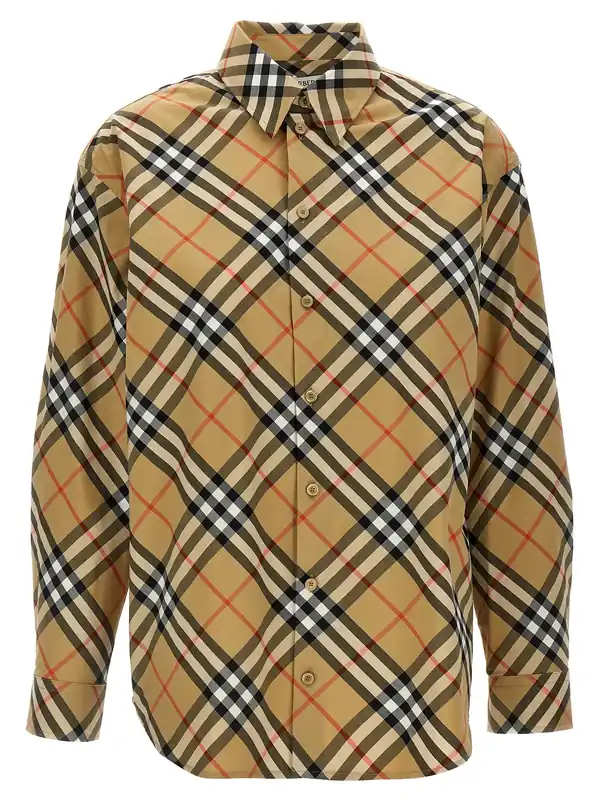 Check Shirt Shirt And Blouse Beige - Burberry