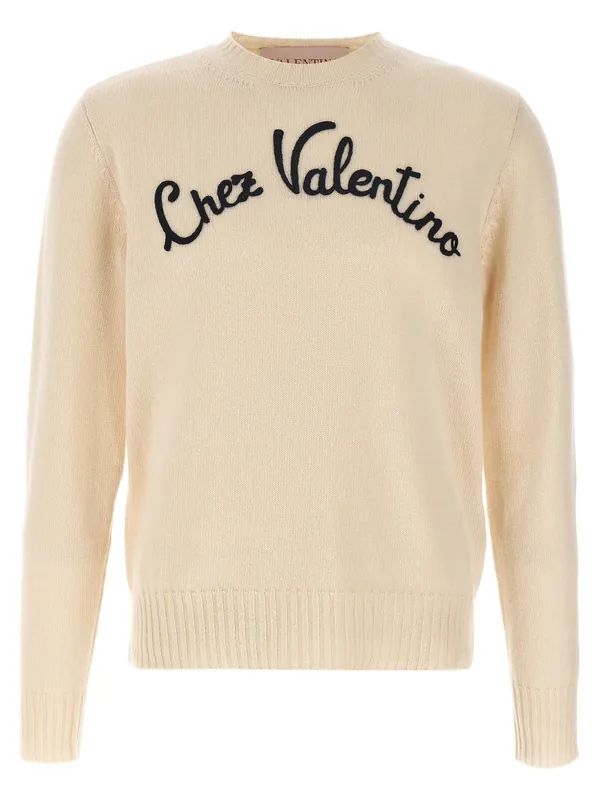 Chez Valentino Sweaters And Cardigans Beige - Valentino Garavani