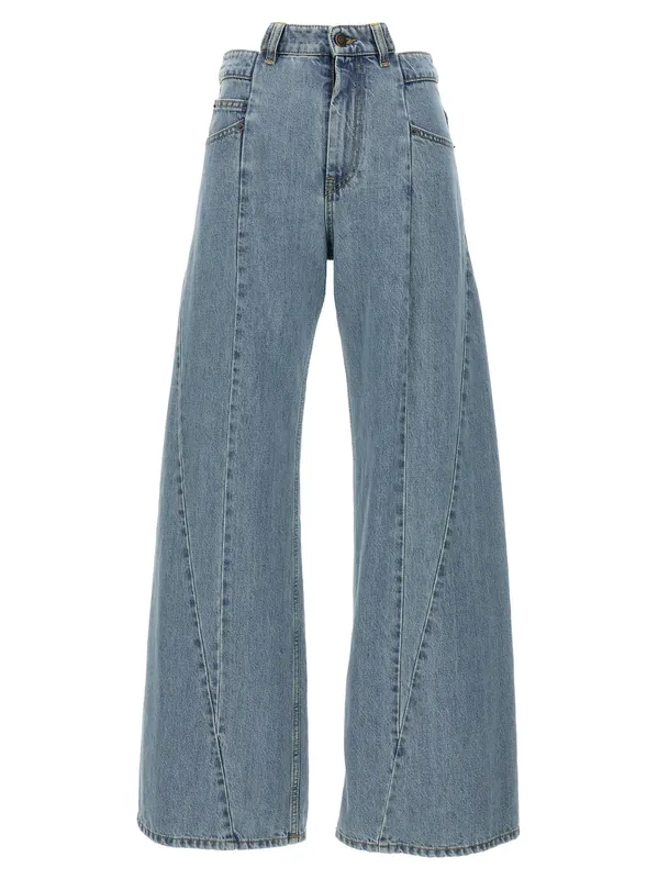 Asymmetrical Waist Jeans Light Blue - Maison Margiela