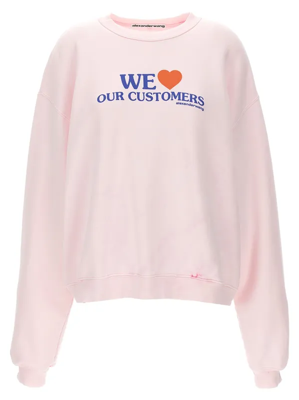 We Love Our Customers Sweatshirt Pink - Alexander Wang