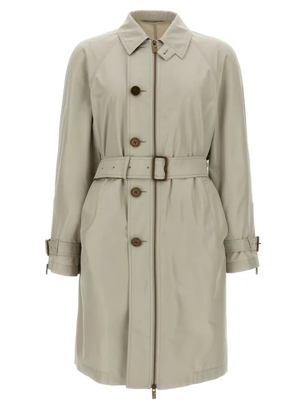 Car Coat Silk Coats And Trench Coats Gray - Burberry