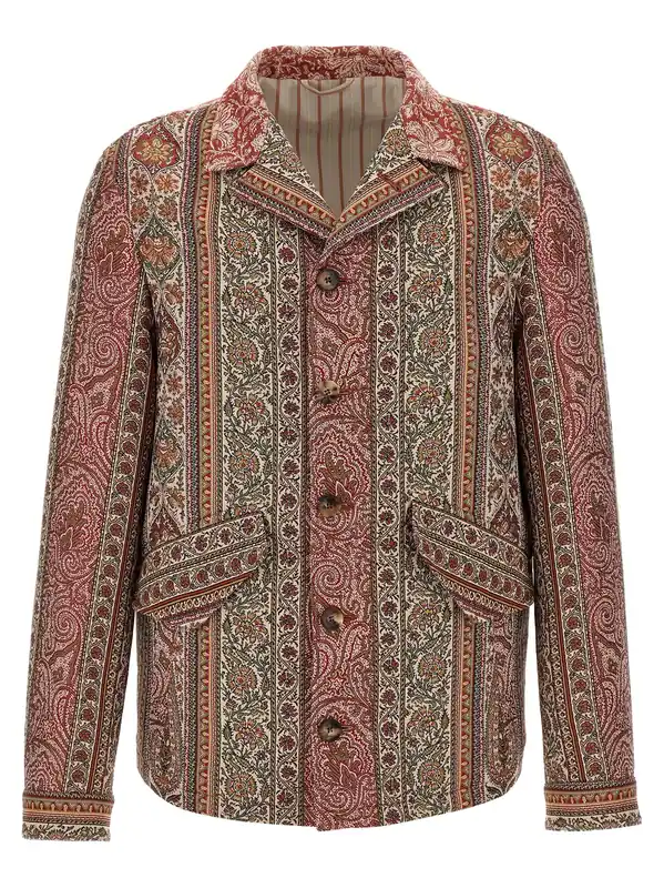 Balmacaan Neck Overshirt Shirt And Blouse Multicolor - Etro