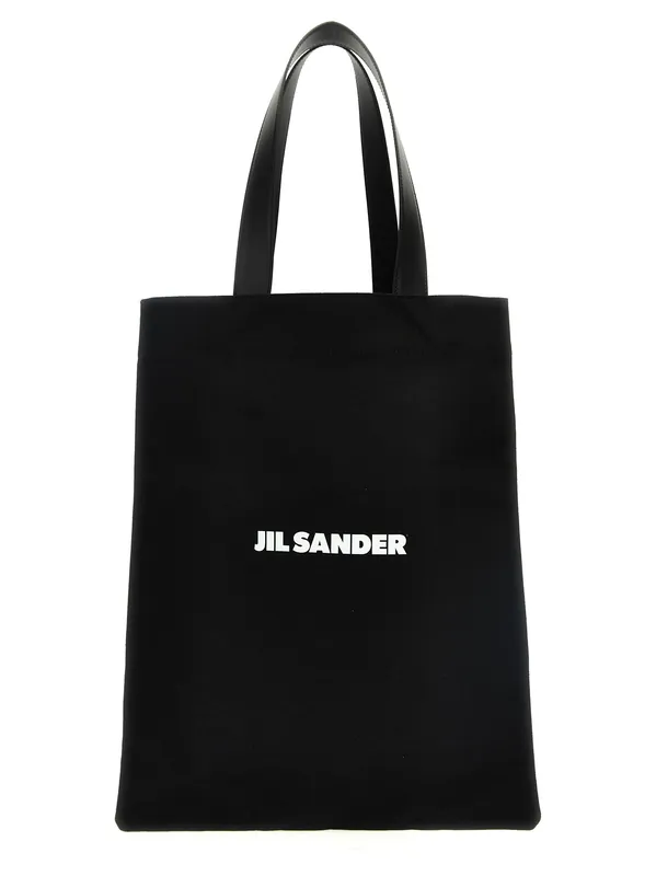 Flat Shopper Tote Bag Black - Jil Sander