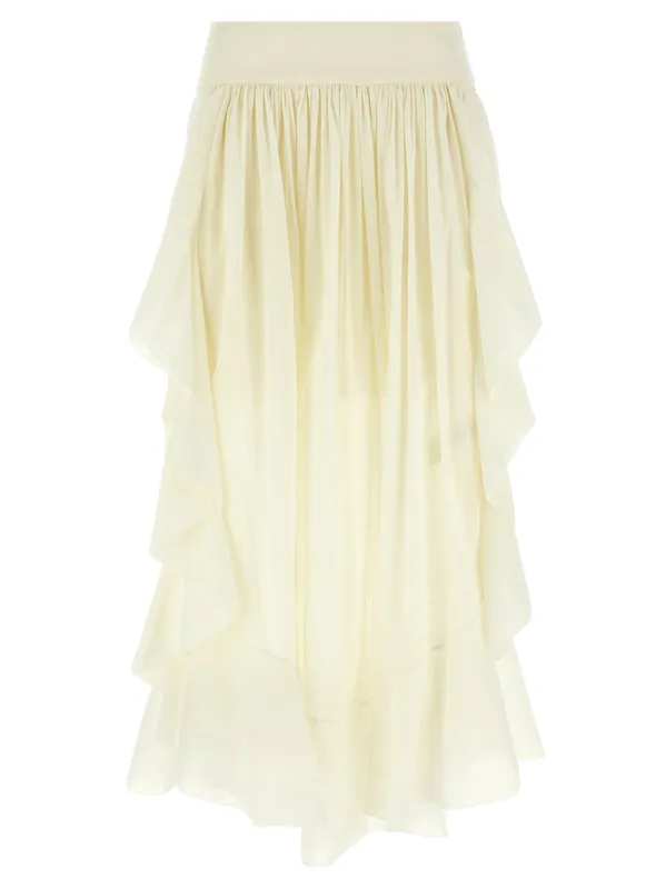 Acacia Ruffle Skirts White - Zimmermann