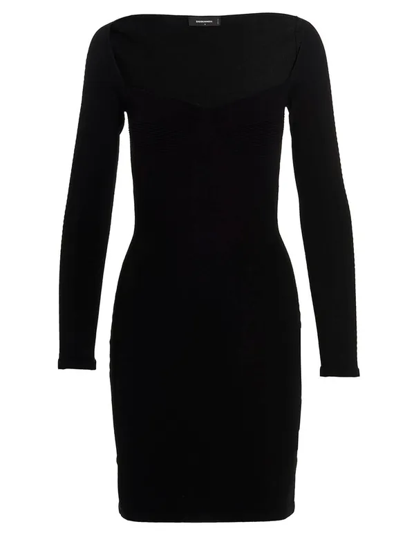 Ribbed Viscose Dress Skirts Black - Dsquared2