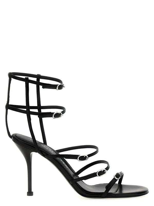 Strap Leather Sandals Black - Alexander McQueen