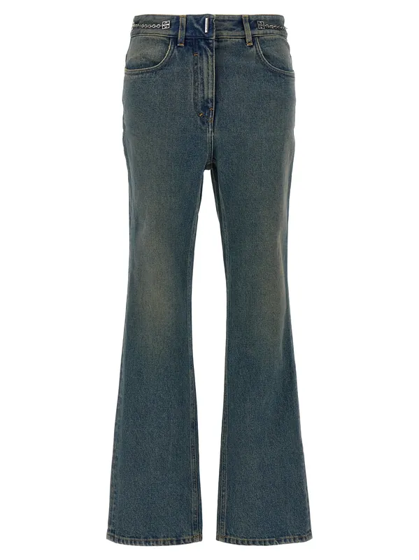 Chain With Logo Jeans Blue - Givenchy