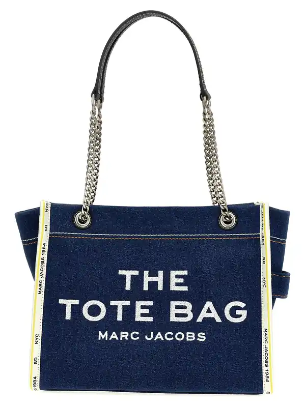 The Denim Chain Medium Tote Shoulder Bags Blue - Marc Jacobs