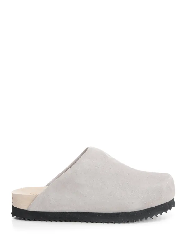 Suede Clogs Sandals Grey - Wud