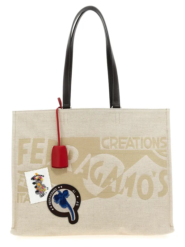 L Tote Bag Beige - Ferragamo