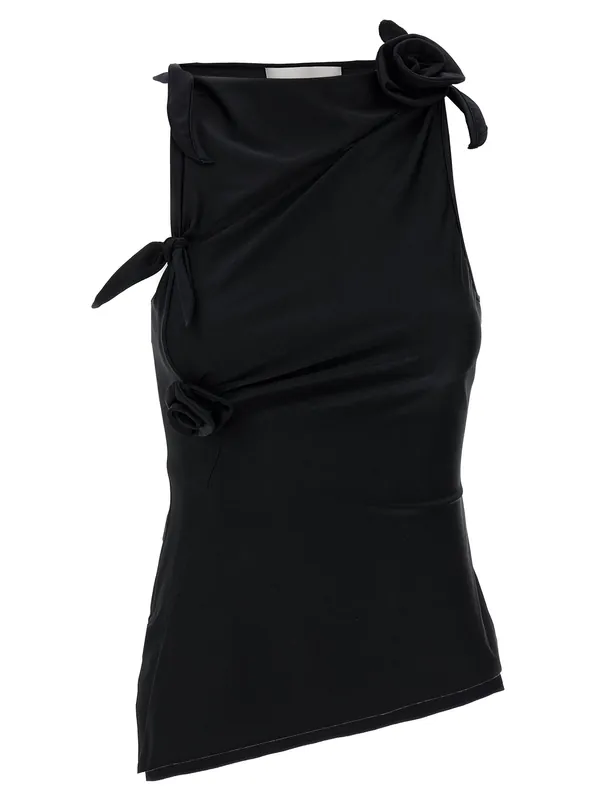 Asymmetric Flower Tops Black - Coperni