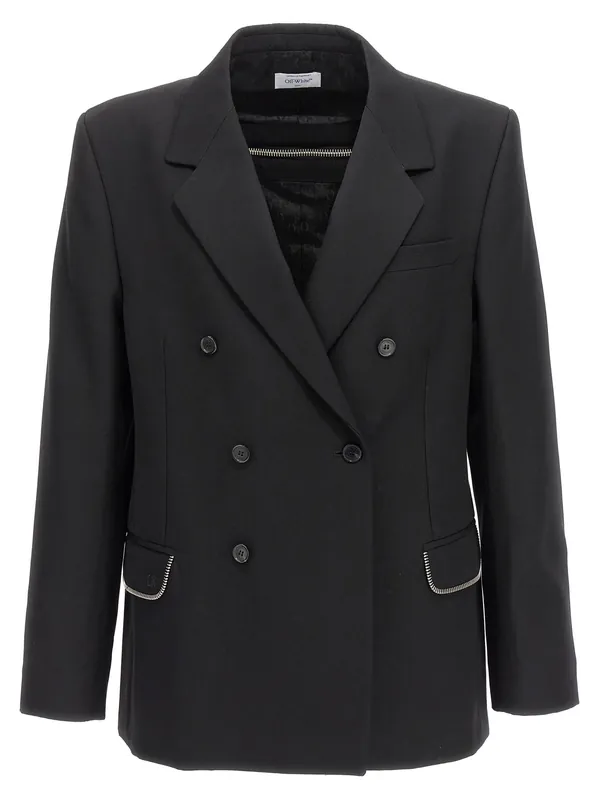 Ow Emb Blazer Black - Off-White