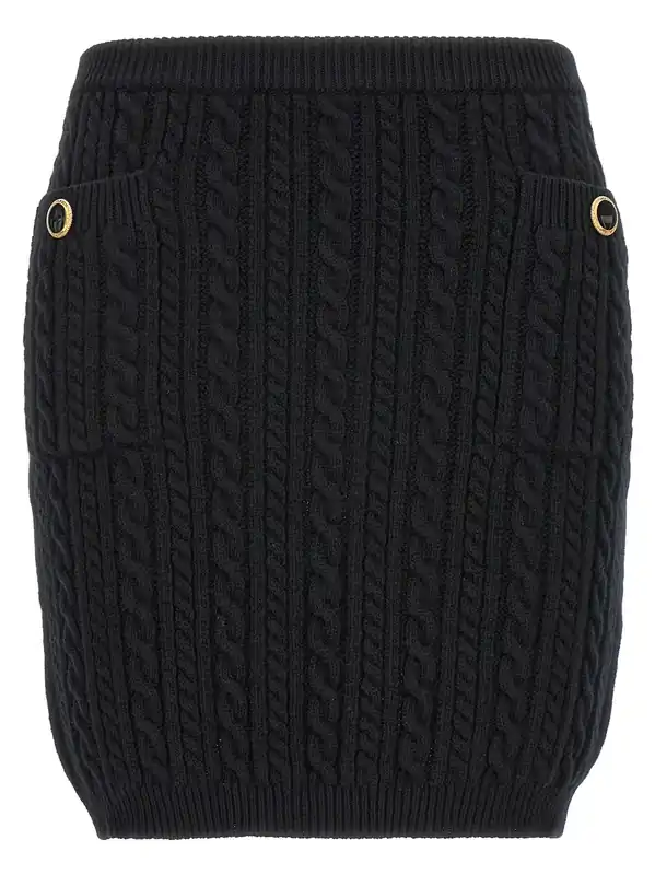 Button Skirt Skirts Black - Alessandra Rich