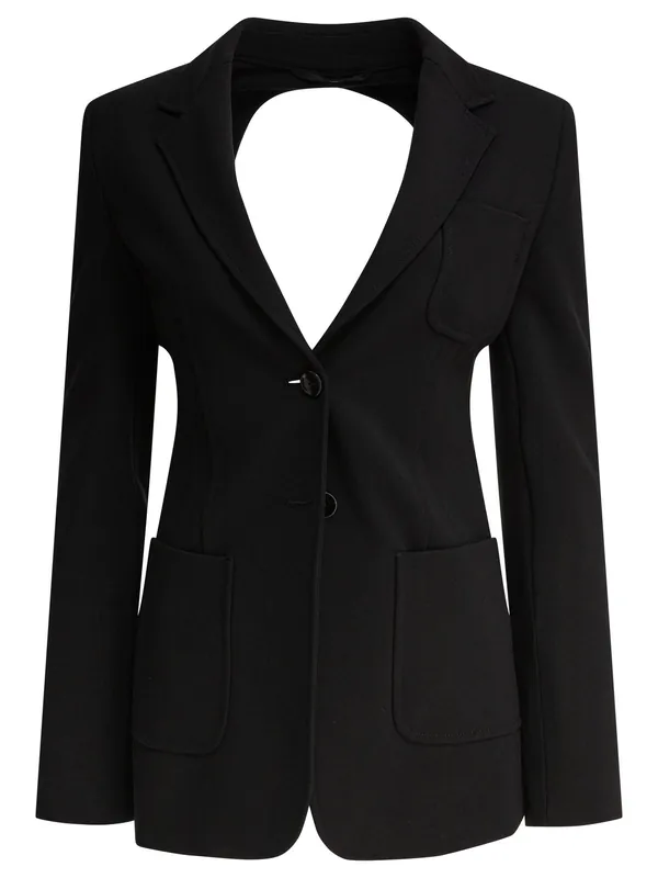 Slim Jersey Blazer Jackets And Coats Black - Max Mara