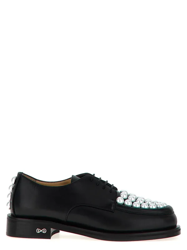 Sirene Lace Up Shoes White/Black - Mach & Mach