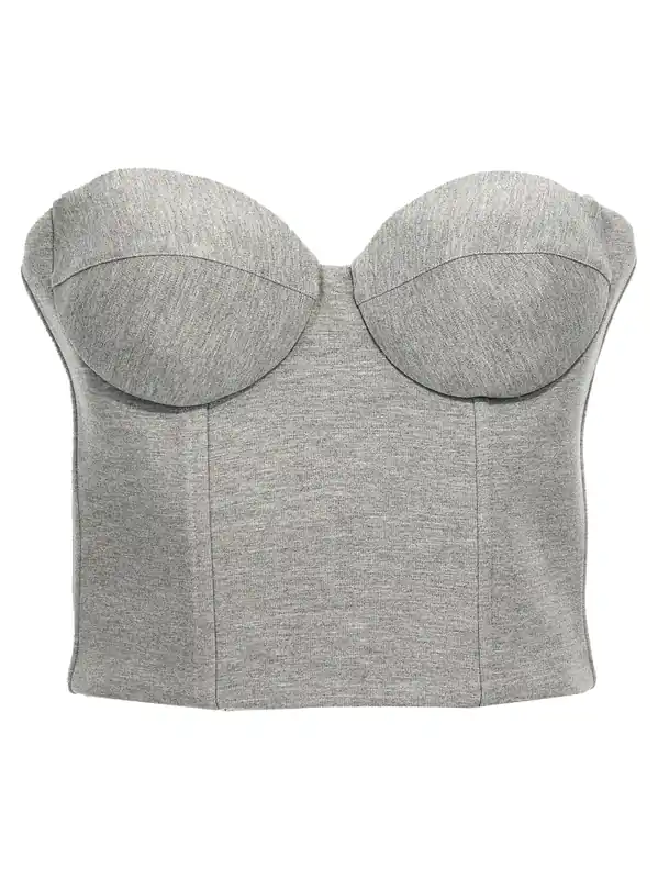 Top Cropped Bustier Tops Gray - Giuseppe Di Morabito