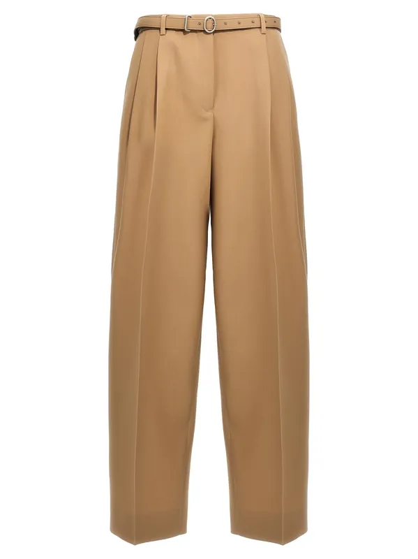 Gabardine Belt Pants Beige - Jil Sander
