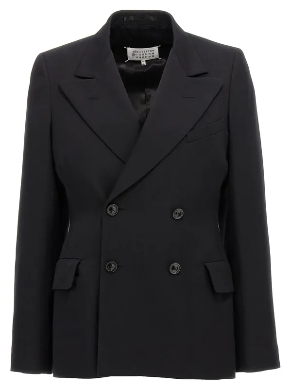 Double-Breasted Blazer Blazers Black