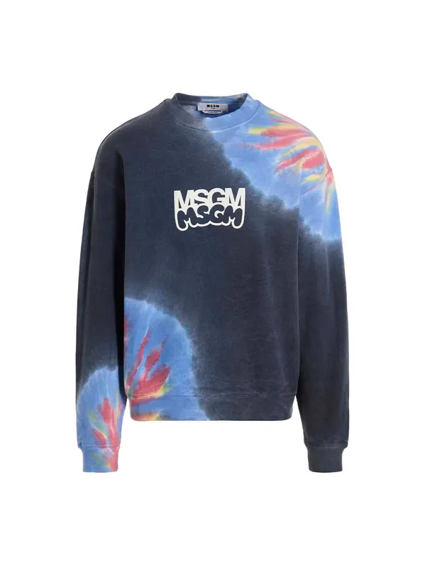 Logo Print Tie Dye By Burro Studio Sweatshirt Multicolor - MSGM