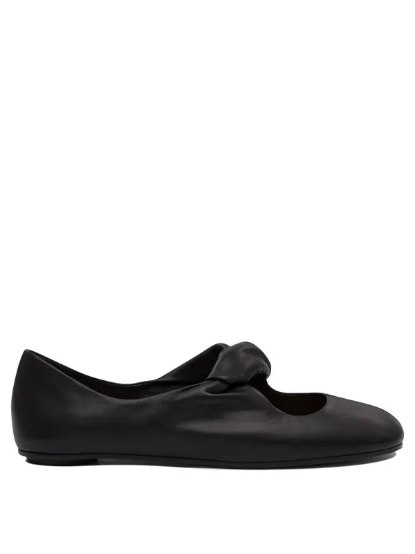 Twisted Detail Ballet Flats Ballerinas Black - Alexander McQueen