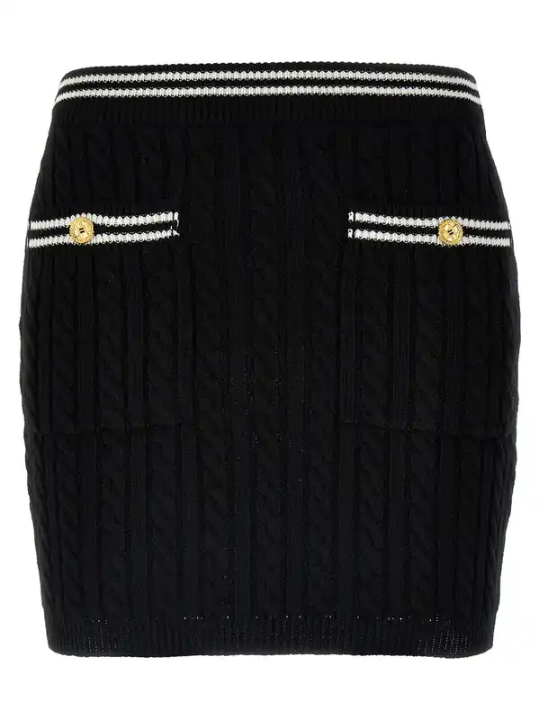 Braided Skirt Skirts White/Black - Alessandra Rich
