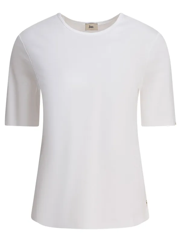 Cotton T-Shirt With Buttons T-Shirts White