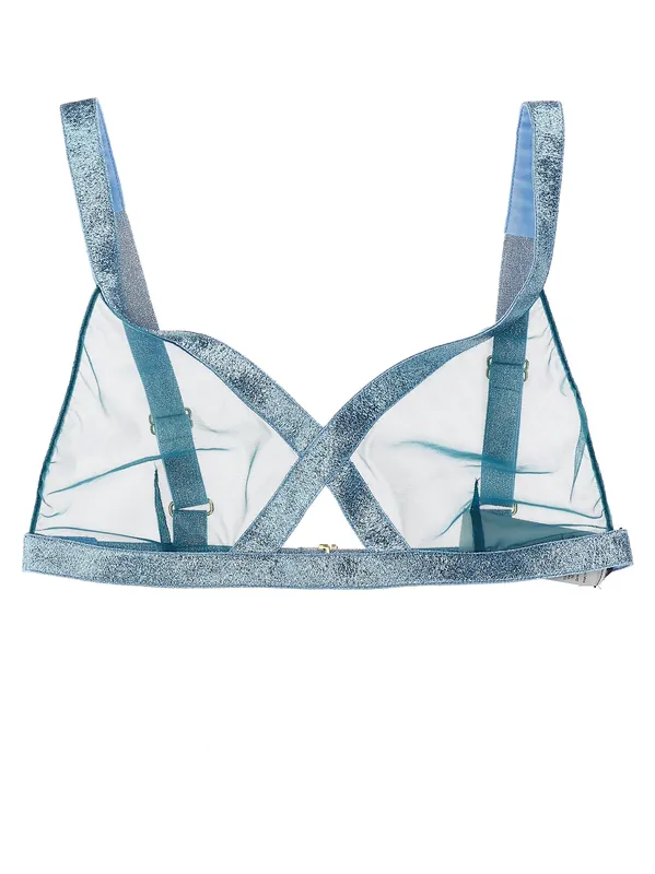 Iridescent Sable Tulle Top Intimo Light Blue - Tom Ford