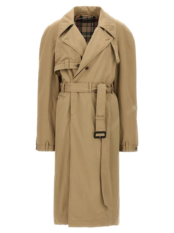 Deconstructed Coats And Trench Coats Beige - Balenciaga