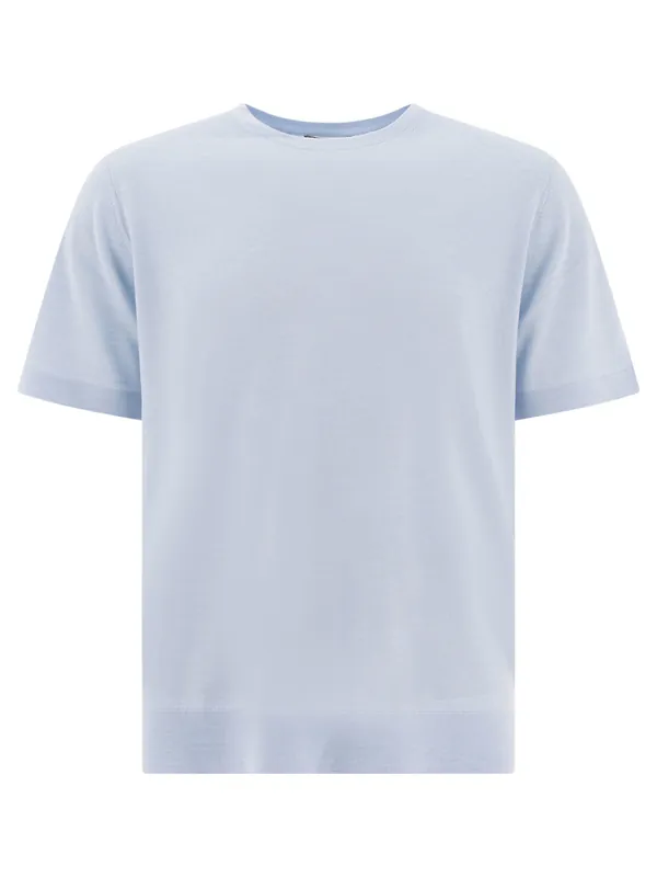 Short-Sleeved Sweater Knitwear Light Blue