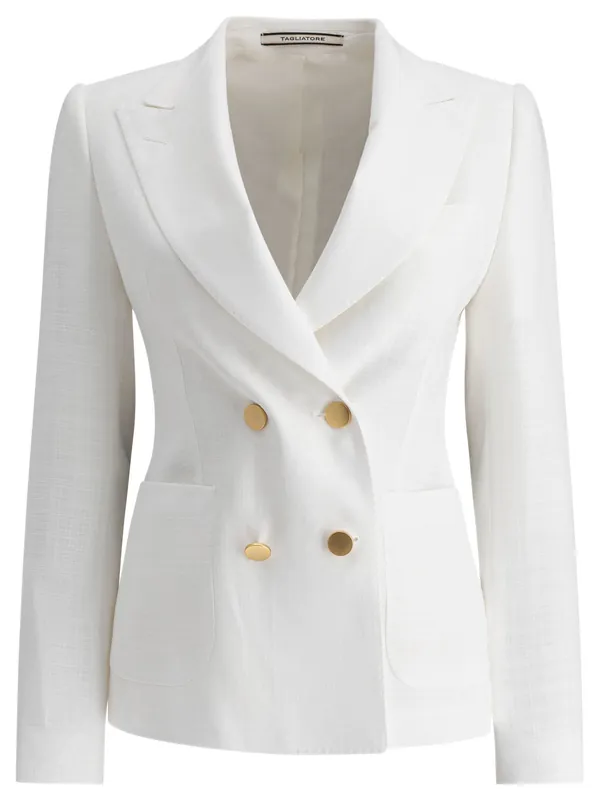 Double-Breasted Blazer Jackets And Coats White