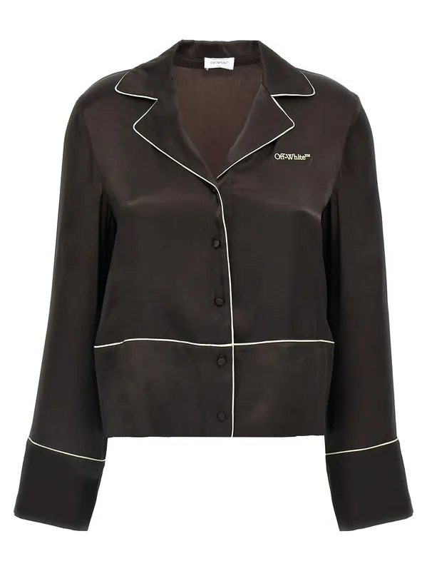 Pajama Shirt Shirt And Blouse Black - Off-White