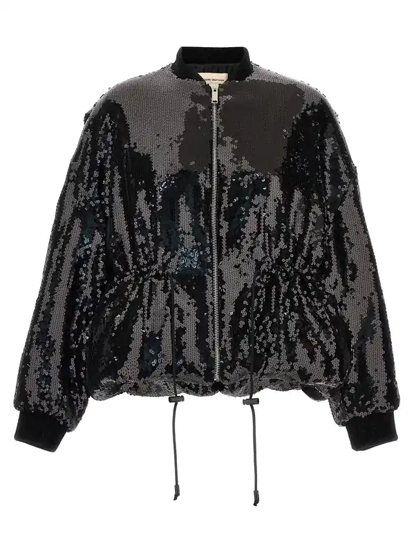Sequin Bomber Jacket Puffer Jackets Black - Alexandre Vauthier