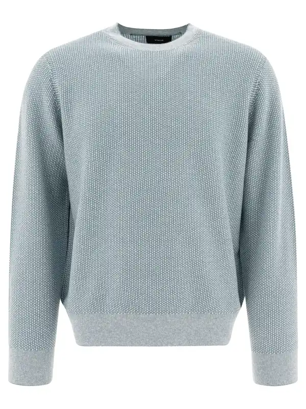 Geo-Jacquard Knitwear Light Blue