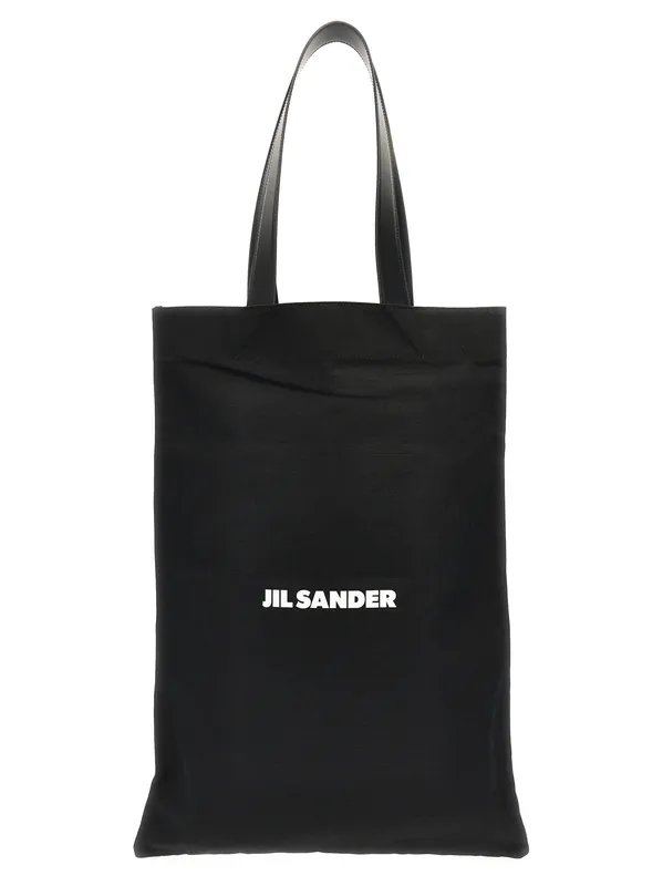 Flat Shopper Tote Bag Black - Jil Sander