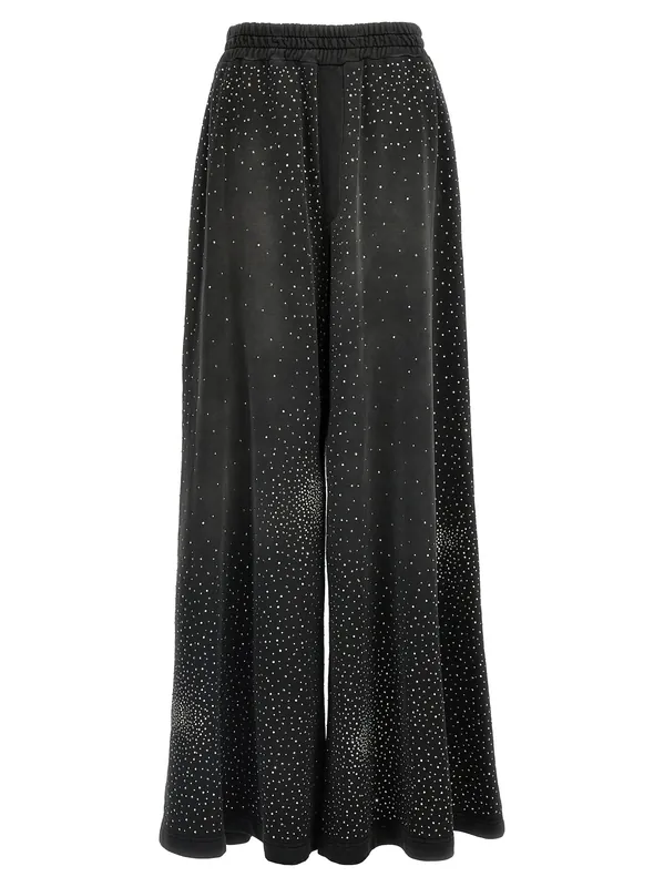 Rhinestone Joggers Pants Black - Giuseppe Di Morabito