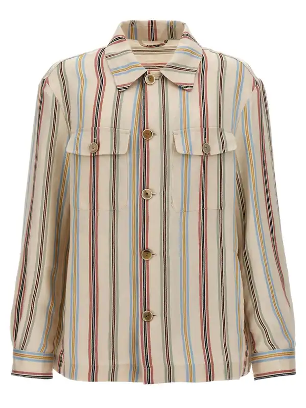 Striped Overshirt Shirt And Blouse Multicolor - Etro