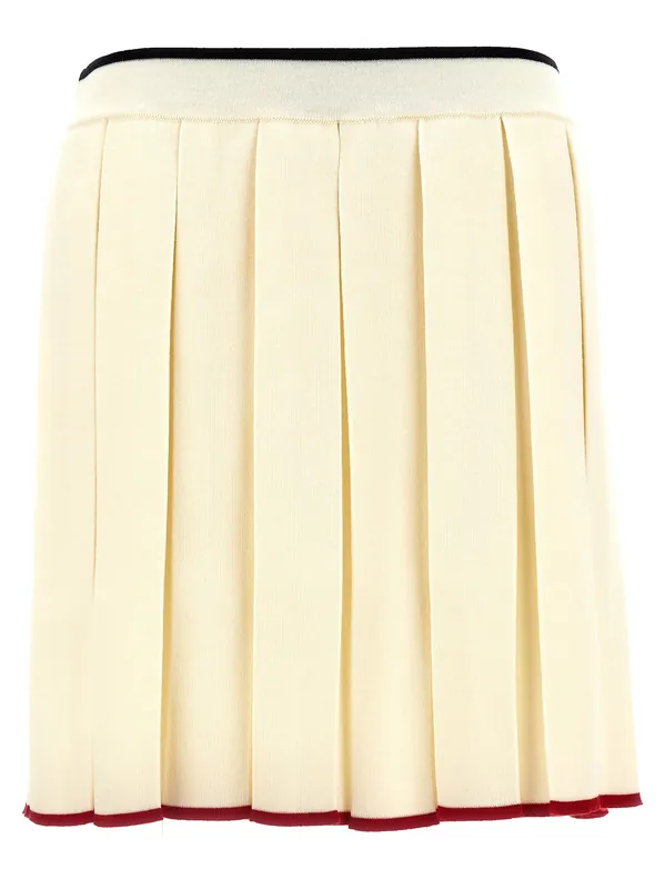 Knitted Pleated Skirt Skirts White - Thom Browne