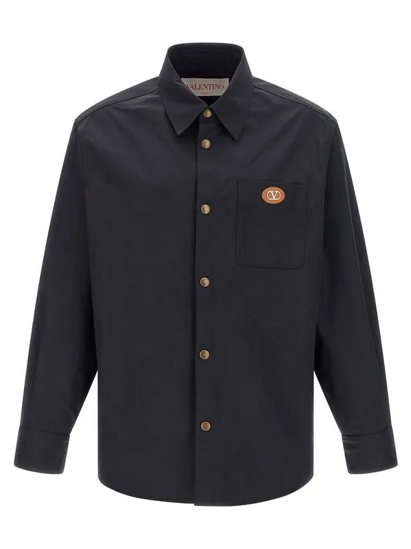V Detail Puffer Jackets Blue - Valentino Garavani