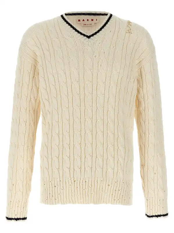 V Sweaters And Cardigans White - Marni