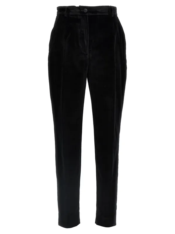 Velvet Tuxedo Pants Black - Dolce & Gabbana
