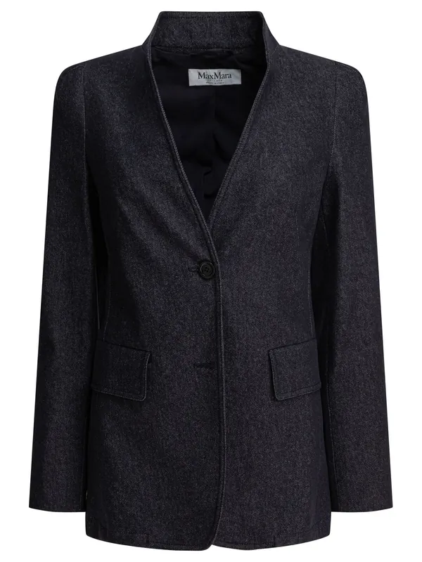 Denim-Effect Blazer Jackets And Coats Blue