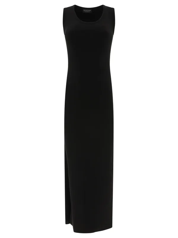 Ribbed Jersey Sleeveless Dress Dresses Black - Balenciaga